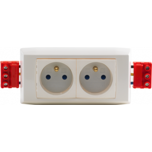 2 x Contactdoos 2P+A 45 x 45 + Kader  06-002-29