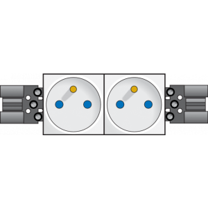 2 x Contactdoos 2P+A 45 x 45/Wieland  06-002-50