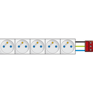 5 x Contactdoos 2P+A 45 x 45  06-005