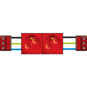 2 x Contactdoos 2P+A 45 x 45/Sleutel  06-012-20