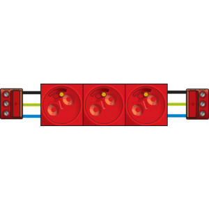 3 x Contactdoos 2P+A 45 x 45/Sleutel  06-013-20
