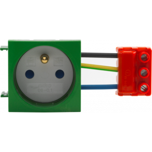 Contactdoos 2P+A 45 x 45 Groen  06-020