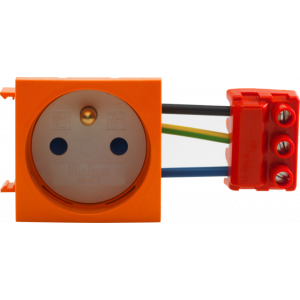 Contactdoos 2P+A 45 x 45 Oranje  06-030