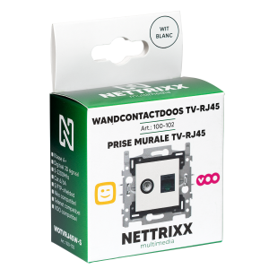 Wandcontactdoos TV-RJ45 WIT Niko-compatibel