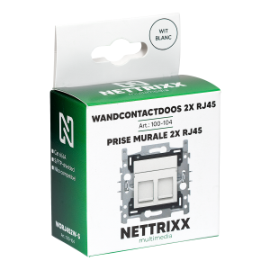 Wandcontactdoos 2xRJ45 WIT Niko-compatibel