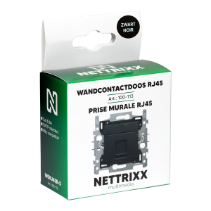 Wandcontactdoos RJ45 ZWART Niko-compatibel