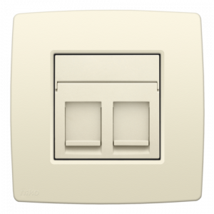 2 x RJ45 UTP CAT5E Creme 100-65252