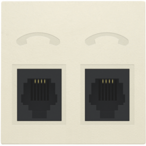 Centraalplaat 2x RJ11 Tel Creme 100-69031