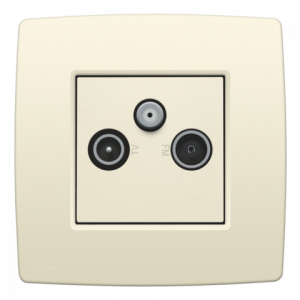 Aansluiting Tv/Fm/Sat Creme 100-69550