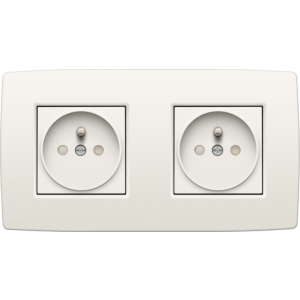 Dubbel Stopcontact Set 21mm White 101-66102