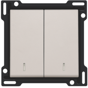 2X1/2 Toets met lens Light Grey 102-61507