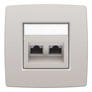Centraalplaat data 2x RJ schuin Light Grey 102-65400