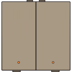 Home Control Tweevoudige Drukknop + LED Bronze 123-52002