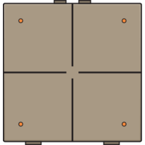 Home Control Viervoudige Drukknop + LED Bronze 123-52004