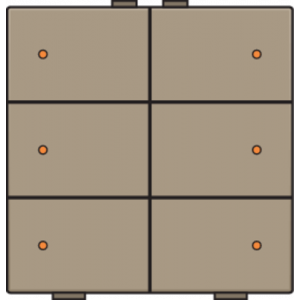 Home Control Zesvoudige Drukknop + LED Bronze 123-52006