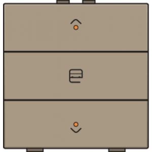 Home Control Zesvoudige Drukknop + LED Bronze 123-52033