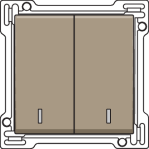 2X1/2 Toets met lens Bronze 123-61507