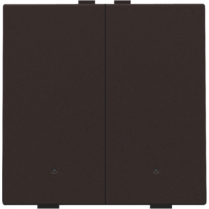 Home Control Tweevoudige Drukknop + LED Dark Brown 124-52002