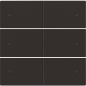 Afwerkingsset 6-voudige drukknop 24V + LED Dark Brown 124-60150