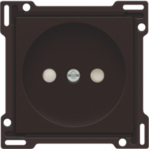 Centraalplaat Stopcontact 21mm zonder aarding Dark Brown 124-66501