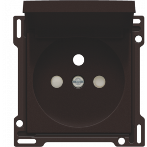 Centraalplaat Stopcontact + Klapdeksel Dark Brown 124-66603