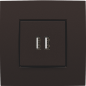 Centraalplaat USB-lader Dark Brown 124-68001