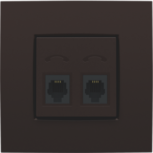 Centraalplaat 2x RJ11 Tel Dark Brown 124-69031