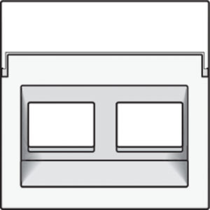 Centraalplaat data 2x RJ schuin White Coated 154-65400