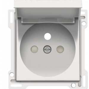 Centraalplaat Stopcontact + Klapdeksel White Coated 154-66603