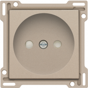 Centraalplaat Stopcontact 21mm zonder aarding Champagne Coated 157-66501