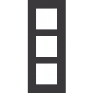 Afdekplaat 3-voudig 60mm Pure Alu Black 158-76300