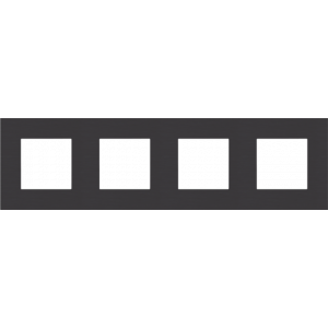 Afdekplaat 4-voudig 71mm Pure Alu Black 158-76400