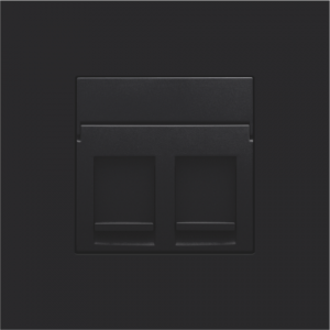 Centraalplaat data 2x RJ Black Coated 161-65200