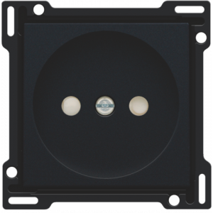 Centraalplaat Stopcontact 21mm zonder aarding Black Coated 161-66501