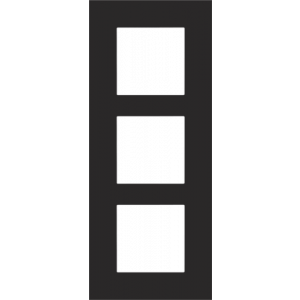 Afdekplaat 3-voudig 60mm Black Coated 161-76300