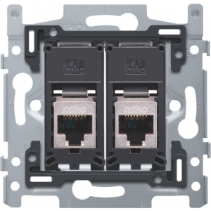 Inbouwraam 2 x RJ45 STP CAT6 schroef  170-65267