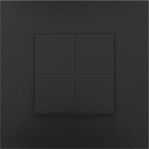Home Control Viervoudige Drukknop + LED Piano Black Coated 200-52004
