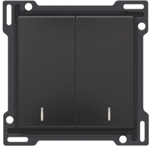 2X1/2 Toets met lens Piano Black Coated 200-61507
