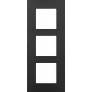 Afdekplaat 3-voudig 60mm Piano Black Coated 200-76300