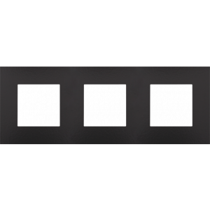 Afdekplaat 3-voudig 71mm Piano Black Coated 200-76700