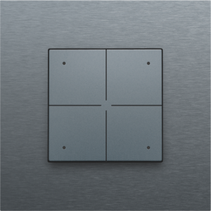 Home Control Viervoudige Drukknop + LED Alu Grey Coated 220-52004