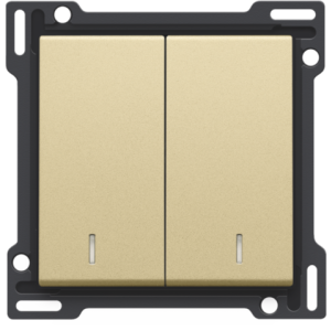 2X1/2 Toets met lens Alu Gold Coated 221-61507