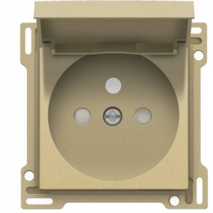 Centraalplaat Stopcontact + Klapdeksel Alu Gold Coated 221-66603