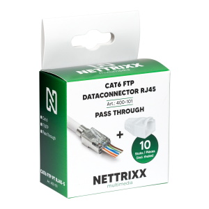 CAT6 FTP dataconnector RJ45 Pass Through - 10 stuks