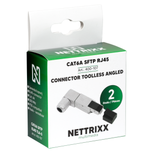 CAT6A STP RJ45 connector Toolless Angled - 2 stuks 