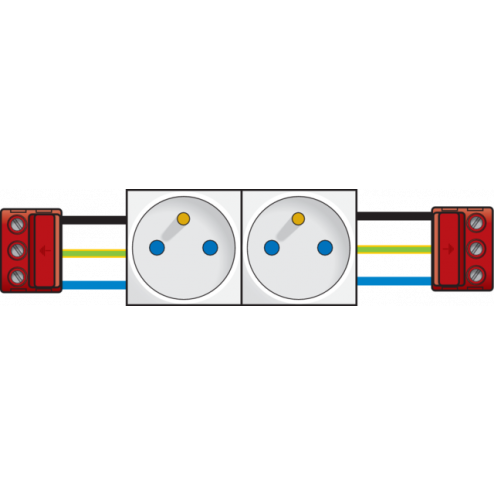 06-002-20-Contactdoos 2P+A 45 x 45 Dubbel  06-002-20-Niko