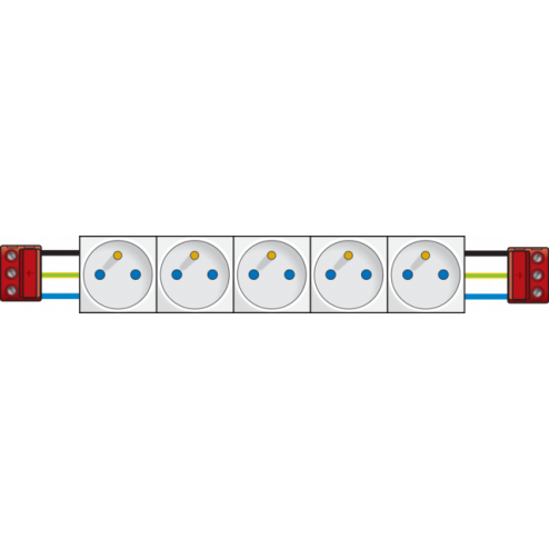 06-005-20-5 x Contactdoos 2P+A 45 x 45  06-005-20-Niko
