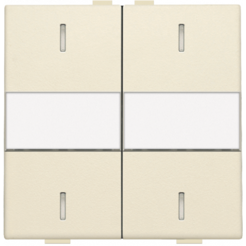 100-00038-Toets 2X met lens en tekstvenster Creme 100-00038-Niko