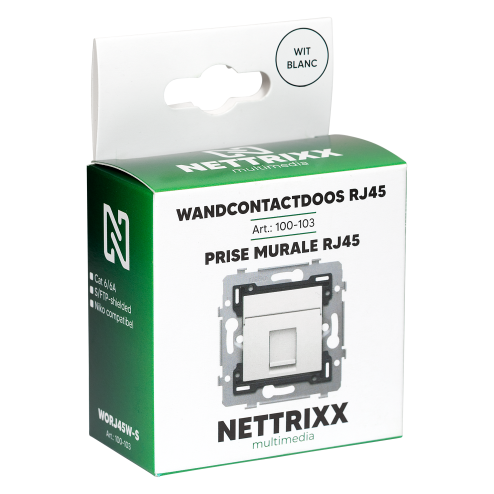 NTX100103-Wandcontactdoos RJ45 WIT Niko-compatibel-Nettrixx Multimedia