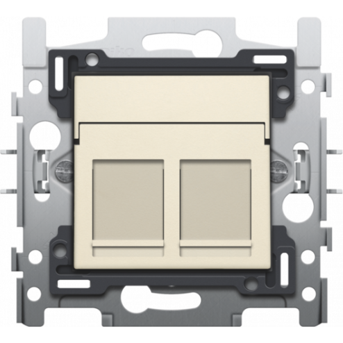 100-65152-2 x RJ45 UTP CAT5E Creme 100-65152-Niko